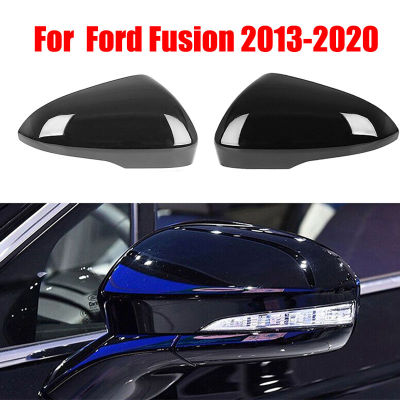 สำหรับ US Ford Fusion 2013 2014 2015 2016 2017 2018 2019 2020 2021รถด้านข้างกระจกมองหลังเคลือบเงาสีดำคลิปบนภายนอก