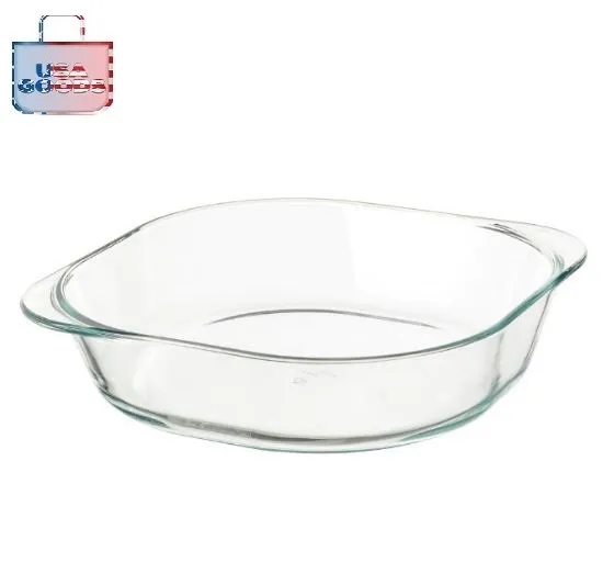 USAGOODS Oven Dish Clear Glass Heat Resistant Glassware Baking Dish Pan