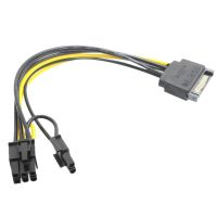 15Pin SATA Male to 8Pin(6 2) PCI-E Power Supply Cable SATA Cable 15-Pin to 8 Pin Cable 18AWG Wire for Graphic Card(1Pcs)