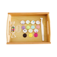 Montessori Toys Color Sorting Game Clipping Work W Tweezers Life Practical Material เบื้องต้น Exercise Fine Motor Skill Train