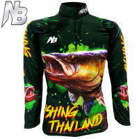 เสื้อตกปลา,ปั่นจักรยาน FC GREEN Gold Fishing Thailand (สินค้าพร้อมจัดส่ง) ป้องกันแสง UV เนื้อผ้าผิวสัมผัสนุ่มนิ่ม,ใส่แล้วรู้สึกเย็นสบาย,ระบายอากาศดี