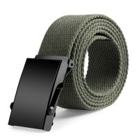 Plain Solid Roller Mens Metal Belt Military Canvas Buckle