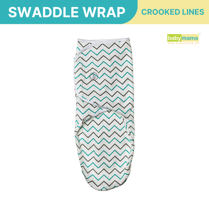 Babymama Swaddies PH Infant Velcro Swaddle Wrap Crooked Lines