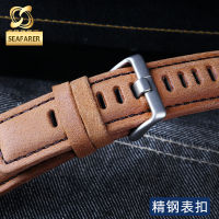 Genuine Leather Watch Strap for Timex Mens Tide Compass T2N721 T2N720 Bracelet Watch Band 24*16MM