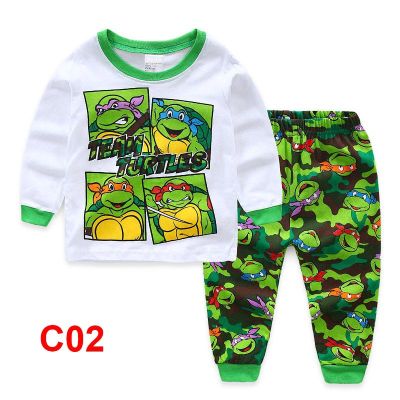 Kids Boys Clothing Pyjamas Long Sleeve Sleepwear 2 pcs Set Turtles