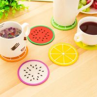 7Pcs/set Cute Coaster Fruit Shape Silicone Cup Pad Non Slip Bowl Mat Coaster Hot Drink Holder Placemat Heat Insulation Cup Pad