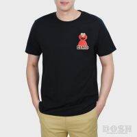 DOSH:MENS T-SHIRTSเสื้อยืดคอกลม แขนสั้น สีดำ ผู้ชายและผู้หญิง XS-XL SESAME STREET รุ่นDSEMT5027-BLDIY เสื้อยืด  DT5P