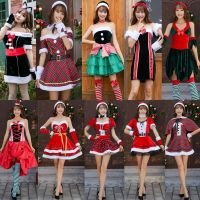 New Christmas costumes green adult clothes little elk female bar