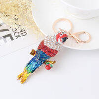 Parrot เด็ก Keychain Lady จี้กลวงโลหะจี้เพชรพวงกุญแจน่ารัก Jungle Bird คู่พวงกุญแจจี้แฟชั่นบุคลิกภาพสร้างสรรค์