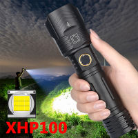 ไฟฉายแรงสูง ไฟฉายเดินป่า Light XHP100 9 Core คุณภาพสูงไฟฉาย Led ยูเอสบีชาร์จได้ Power B 18650ไฟฉายซูมได้อะลูมินัมอัลลอยโคมไฟ