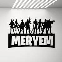 สติกเกอร์ติดผนังตัวละครเกมยอดนิยมสำหรับห้องเด็กผู้ชายสติกเกอร์ติดตกแต่งประตู Dinding Kamar Tidur เกมเมอร์ A363ที่ลอกออกได้