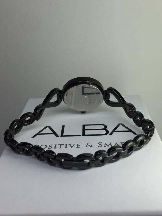 นาฬิกาข้อมือผู้หญิง-alba-รุ่น-ah7a47x1-สายสร้อยและตัวเรือนสแตนเลสสีดำ-หน้าปัทม์สีครีม-ของแท้-100-cafenalika