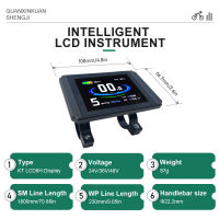 Ebike จอแสดงผล KT LCD8H 24โวลต์36โวลต์48โวลต์72โวลต์อัจฉริยะที่มีสีสันจอแอลซีดีเมตร Julet กันน้ำสำหรับ250วัตต์-1500วัตต์ไฟฟ้า Biycle Hub มอเตอร์