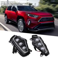 2 ชิ้นกันชนหน้าไฟตัดหมอก LED DRL ไฟวิ่งกลางวันโคมไฟกันน้ำเปลี่ยน RAV4 2019-2021 DC 12 โวลต์