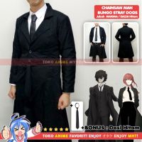 HITAM Anime Black Osamu Dazai Makima Parka Coat Cloak Cosplay Costume Bungou Stray Dogs Chainsaw Man