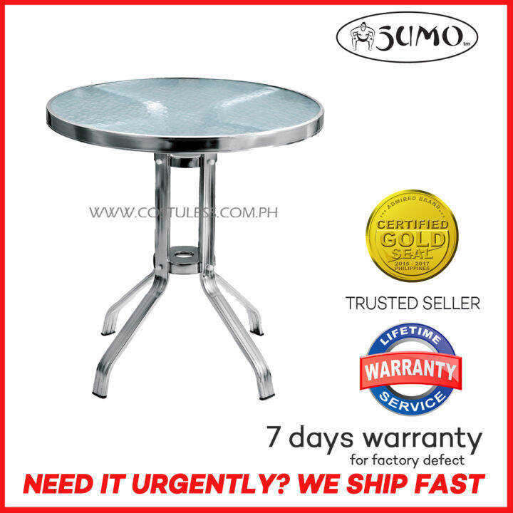 Sumo AT05GLS Deluxe Glass Top Aluminum Outdoor Table Lazada PH