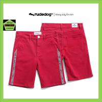 Rudedog กางเกงขาสั้น ชาย รุ่น Side classic  สีแดง