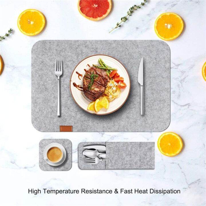 3-12-18pcs-kitchen-washable-felt-dinning-placemats-for-table-mat-heat-insulated-glass-coasters-cutlery-storage-bags-home-decor