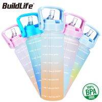 BuildLife 1L32OZ Motivational Water Bottle WithTime Maker Straw Durable Recycle Tumbler Sport Outdoor Botol