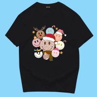 เสื้อยืดสกรีนลาย christmas smiley  พร้อมส่ง