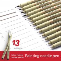 Pigment Liner Manga Markers Neelde Art Drawing Paint Brush Waterproof Different Tip Fineliner Sketching Pen Stationery Supplies
