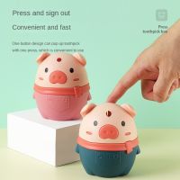 Cartoon pig toothpick holder family living room fashion automatic pop-up toothpick box press toothpick storage bucket portable