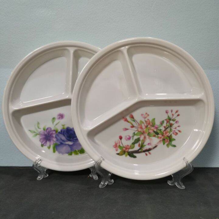 3/6 pcs Melamine Divider Dinner Plate/Partition Plate Lazada PH