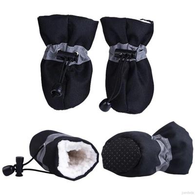 4pcs Non-slip Puppy Shoes Protection Soft-soled Dog Shoes Winter Waterproof Warm Dog Boots Paw Care Supplies