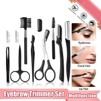 ✑﹉ 2023 New Eyebrow Trimmer Set Scissors Tweezers Eyebrow Razor Scraping Eyebrow Comb Razor Eyebrow Clip Makeup Tools Sets