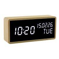 Smart Alarm Clock for Bedroom,Battery LED 12/24H with Time Date Sound