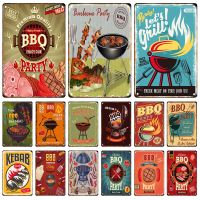 BBQ Rules Metal Poster Signage Tin Painting Vintage Food Advertising Plaque Kitchen Restaurant Modern Wall Art Decor Panel Mural