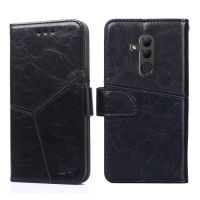 สำหรับการเย็บลายเรขาคณิต Huawei Mate 20เบาฝาพับแบบแนวนอนหนัง TPU + เคสมีขาตั้งหนัง PU &amp; ช่องเสียบการ์ดและกระเป๋าสตางค์ (จัดส่งเร็ว)