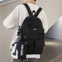 Uniqlo High-end 2023 NEW Backpack Boys Japanese Ins Trendy Brand All-match Large-capacity Backpack Lightweight and Simple School Bag for Junior High School Students schoolbag New