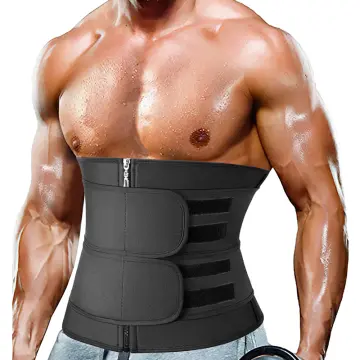 Sweat Proof】Men Abdominal Belt Body Shape Corset Abdomen Tummy Control  Waist Trainer Slimming Belly Belt Stomach Binder