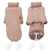 HOOPET Dog Cat Knit Sweater Kitten Puppy Classic Turtleneck Sweatshirt Knitwear Pet Autumn Winter Coat Clothes Apparel (beige)XL