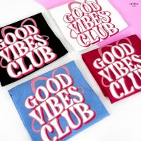 AnyWear - เสื้อ Oversize crop ลาย Good vibes club