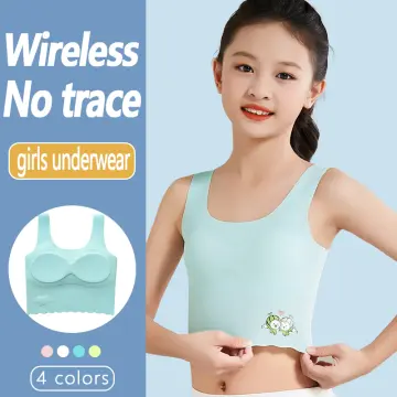 3pcs Girls Bra Teen Underwear Vest Puberty Sport Training Bra Breathable No  Trace Bras for Teen Girl 8-12Y
