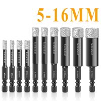 Dry Diamond Drill Bits Set for Granite Ceramic Marble Tile Stone Glass Hard Material Hex Shank Masonry Hole Saw Drill Bit 5-16mm Drills  Drivers