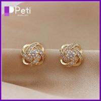 PETI JEWELLERY 2pcs การออกแบบเฉพาะ ต่างหูคริสตัลสีทองแบบเกลียว เงินสีเงิน คุณภาพสูงมาก ต่างหูสตั๊ดเพทาย แฟชั่นสำหรับผู้หญิง เครื่องประดับทำมือ ต่างหูเพชรเพชร สำหรับผู้หญิง