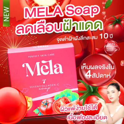 5ก้อน สบู่Mela สบู่ลบฝ้า ฝ้าหลุด ฝ้าจาง ลบทั้งฝ้า ทั้งสิว สบู่คอลลาเจน ลบฝ้ากระ จุดด่างดำ หน้าขาว