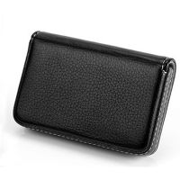 【CW】►∏✑  Wholesale Brand Card Holder Metal Aluminum Business ID Credit Fashion Leather Porte Carte Guality