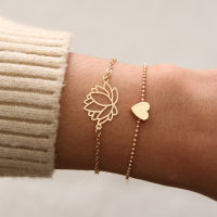 New Simple Female Personality Hollow Lotus Gold Bracelets Christmas Bangle Gift For Women Jewelry Gift 2022