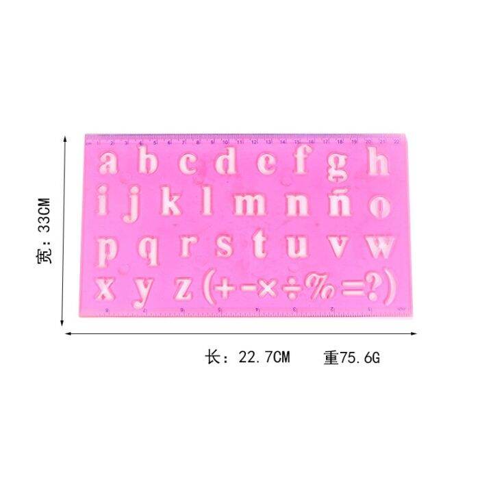 2pcs-english-alphanumeric-symbol-board-painting-board-children-learning-tool-transparent-hollow-ruler-drawing-toy