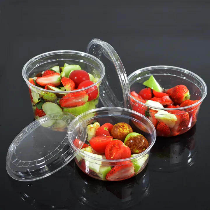 petTransparent Plastic Cup Disposable Fruit Salad Bowl Packaging Soft ...