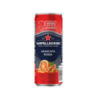 San Pellegrino Aranciata Rossa 330 ml น้ำผลไม้อัดแก๊สธรรมชาติ รสส้ม (ฺBlood Orange) ซานเพลิกริโน่ ขนาด 330ml (6904)