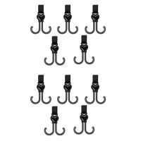 10PCS Double Hook Adjusting Hook 360-Degree Rotation Cart Hook and Loop Fastener Bicycle Accessories with Non-Slip