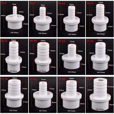 ☃ 1 20Pcs O.D 20/25/32-5/8/10/12/14/16/18/20/25mm PVC Pagoda Connector Garden Irrigation Pipe Soft Hose Adapter Joint Accessories