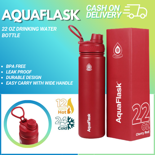 Aquaflasks 22oz Wide Mouth with Cap Lid Vacuum Insulated Drinking Water ...