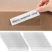 MOHAMM 60 PCS Clear Adhesive Shelf Tag Pockets Label Holders For Organizing Classify Items Student Stationery Office Supplies