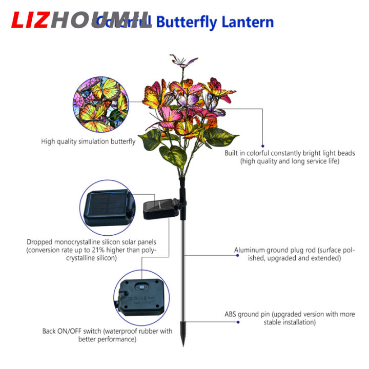 lizhoumil-ไฟสนามไฟสนามหญ้ากลางแจ้งผีเสื้อพลังงานแสงอาทิตย์-led-68ซม-2ชิ้นสำหรับตกแต่งสนามหญ้าระเบียงสวน